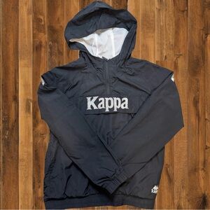 🔥 Kappa Black Logo Half-Zip Windbreaker Jacket – Size L 🔥